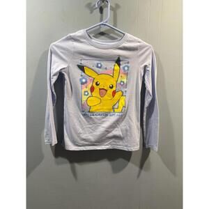 Kids Girls Jumping Beans Long Sleeves T Shirt Size 8 Blue Pokemon Print
